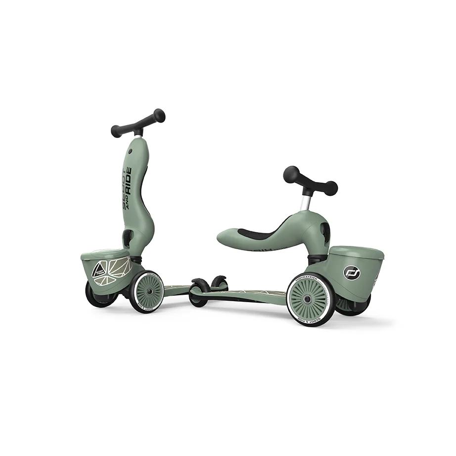2025 Scoot & Ride Highwaykick 1 Lifestyle �C 2-in-1 loopfiets en step met zitje voor kinderen van 1 tot 5 jaar