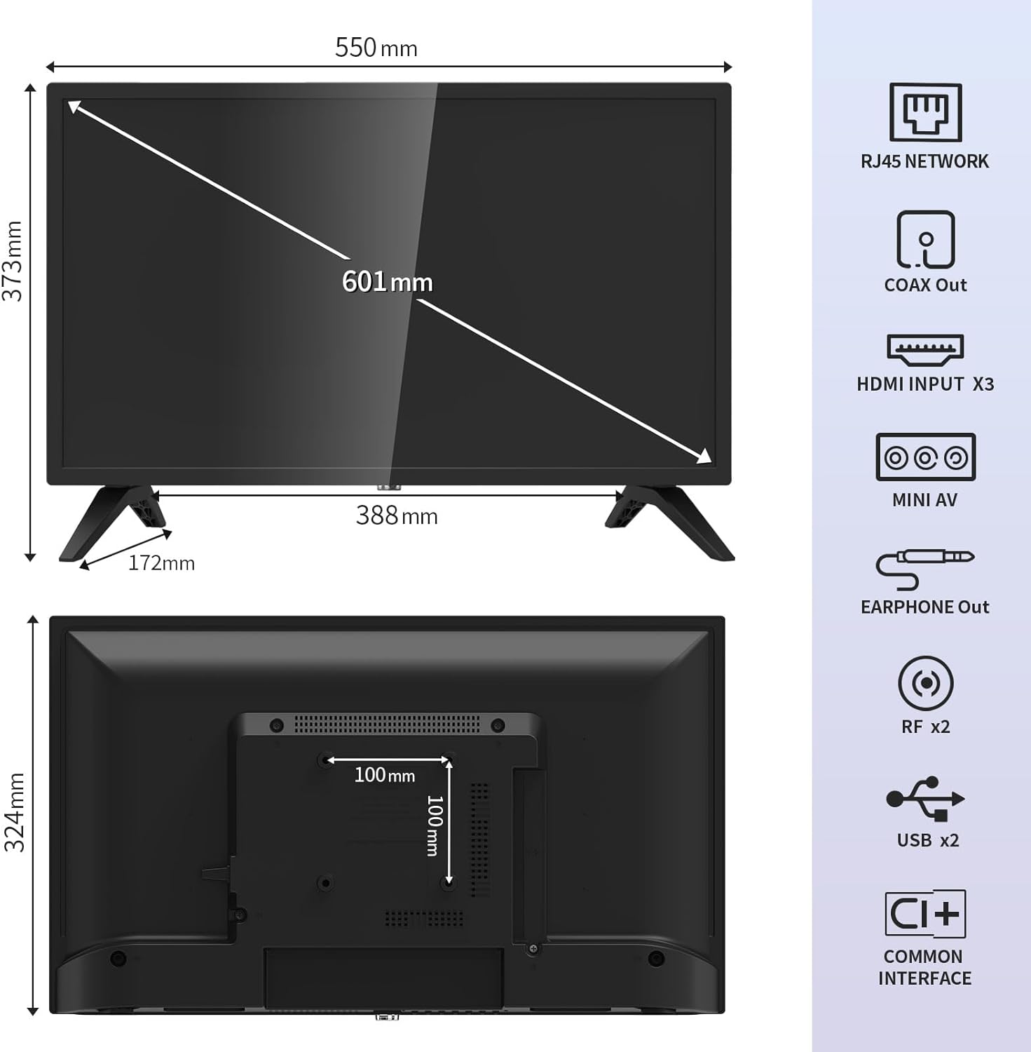 RCA RS32H2 Android Smart TV 32 inch (80 cm) Televisie met Google Assistant, Chromecast, Netflix, Prime Video, Google Play, YouTube, Disney+, WiFi, BT-afstandsbediening met microfoon, DVB-S/S2/T/T2/C