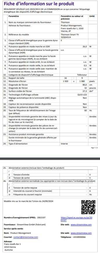 THOMSON 32 Inch (81cm) Full HD Google Smart TV, Wi-Fi, Dolby Audio, HDR10, Bluetooth 5.1, Triple Tuner (Cable/Satellite/Antenna), HDMI, CI+, A+ Panel - 32FG2S14
