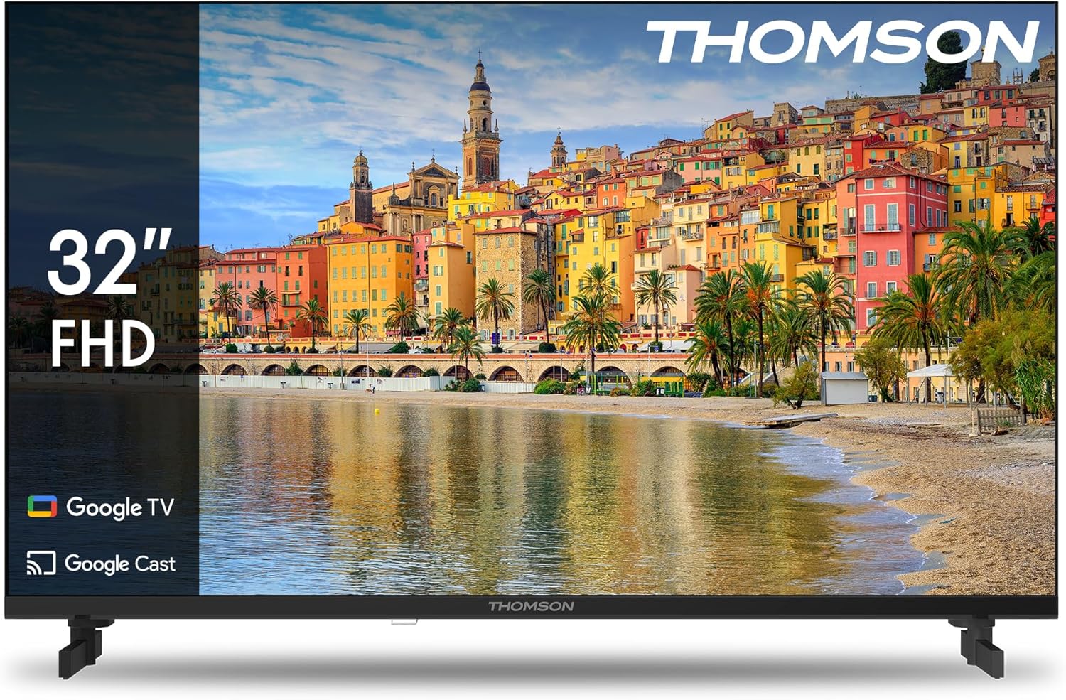 THOMSON 32 Inch (81cm) Full HD Google Smart TV, Wi-Fi, Dolby Audio, HDR10, Bluetooth 5.1, Triple Tuner (Cable/Satellite/Antenna), HDMI, CI+, A+ Panel - 32FG2S14