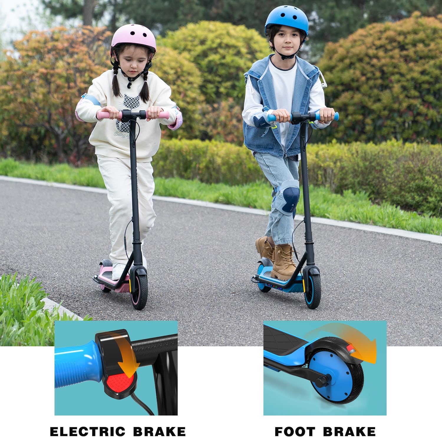 EVERCROSS E6 Electric Scooter, 7'' Electric Scooter for Children 6-12 Years, E Step Scooter for Children with Up to 15km Range and Motor 150W, 3 Speed Modes (8, 12, 16km/h)
