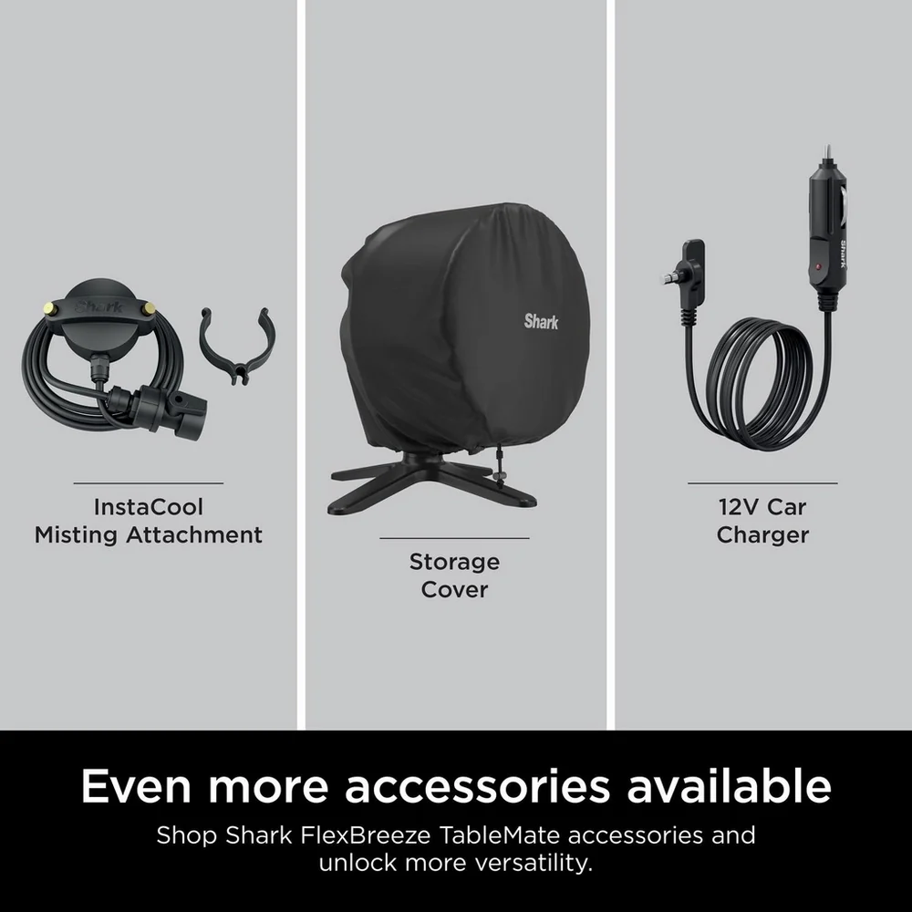 2025 Shark FlexBreeze TableMate FA150UK Tafelventilator voor Binnen en Buiten �C Hoge Snelheid �C Winter Fog