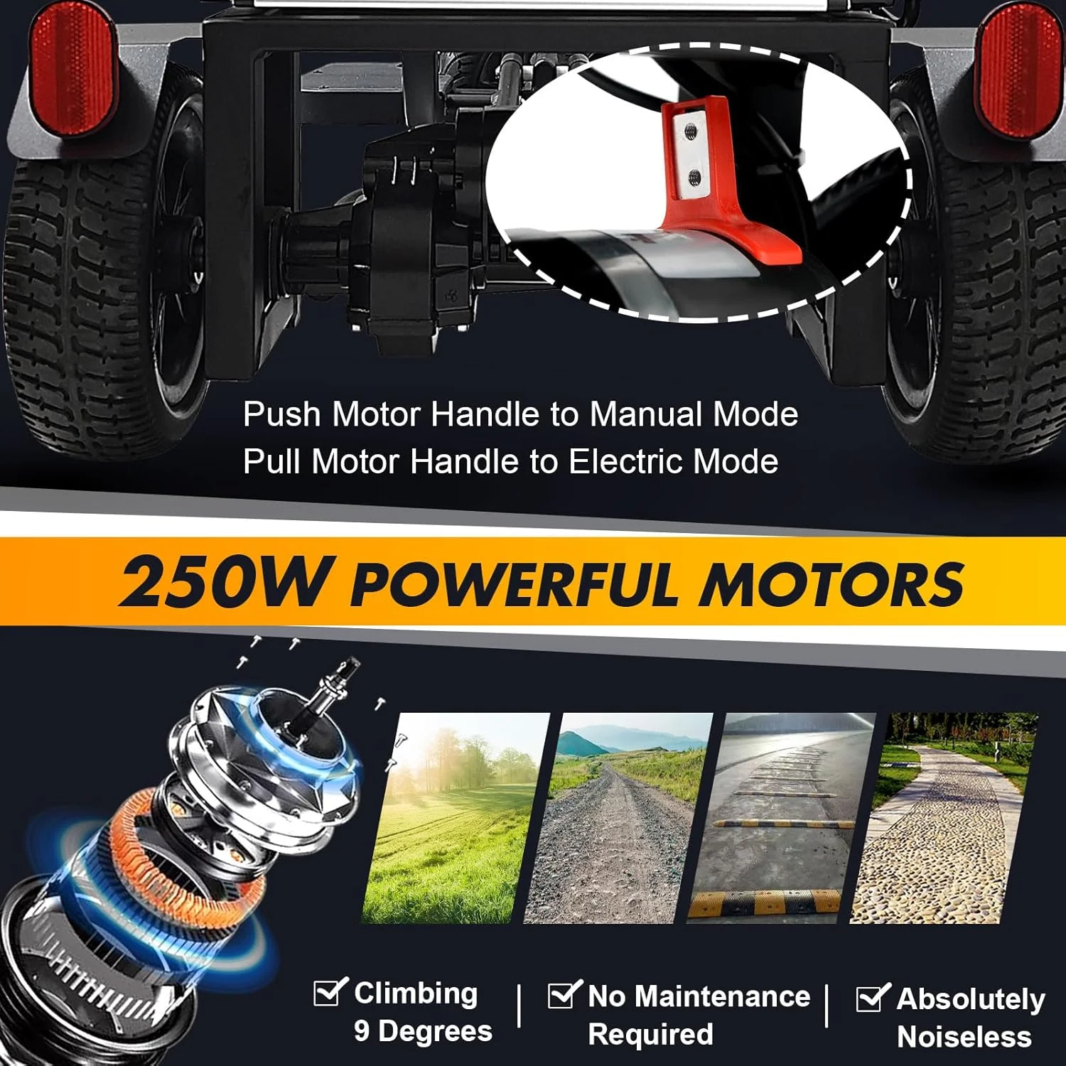 2025 WISGING opvouwbare mobiliteitsscooter voor volwassenen �C Geen demontage nodig, draagbare reisscooter met 25 km bereik, inclusief mand, bekerhouder en afdekhoes