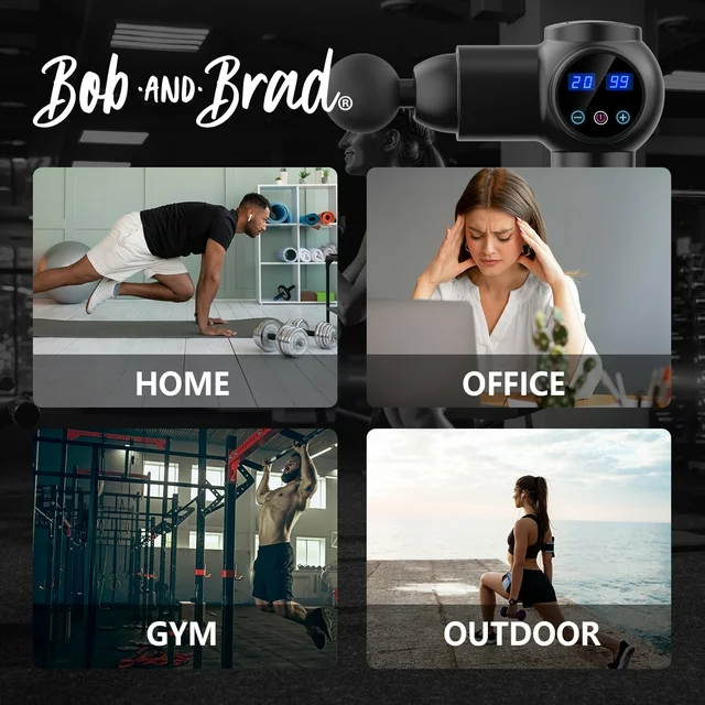 Bob en Brad EM-19 Diepe Percussie Massagepistool voor Spieren, Handmassageapparaat voor Thuis, Sportschool, Kantoor, Herstel na Training en Pijnverlichting