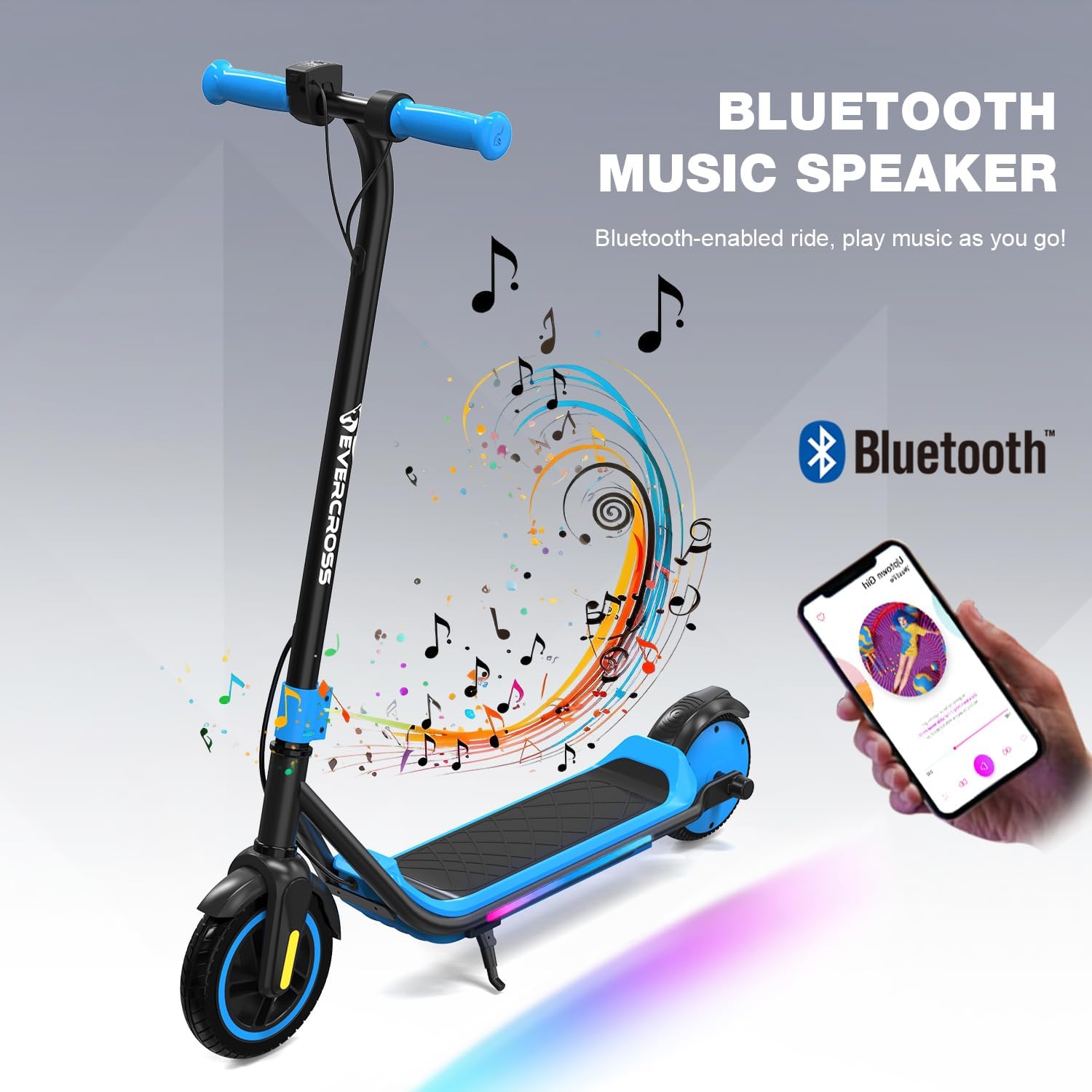 EVERCROSS E6 Electric Scooter, 7'' Electric Scooter for Children 6-12 Years, E Step Scooter for Children with Up to 15km Range and Motor 150W, 3 Speed Modes (8, 12, 16km/h)