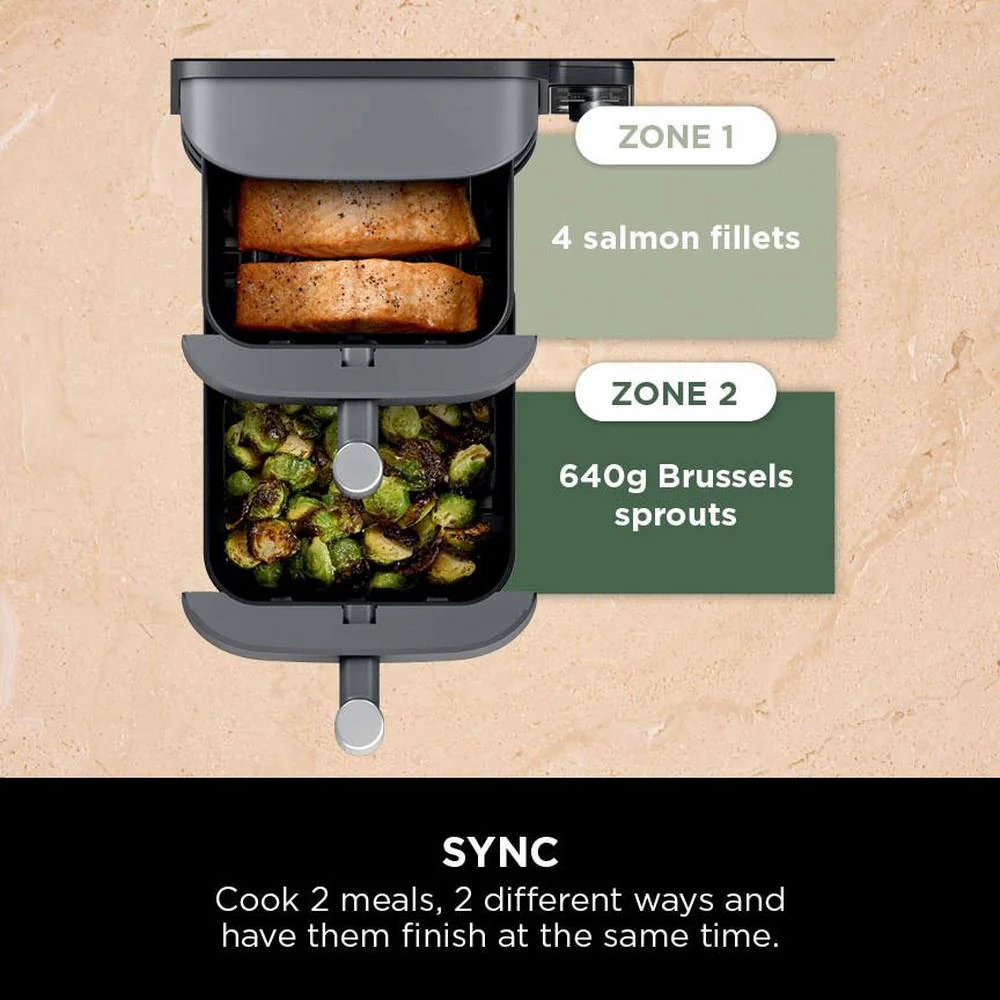 2025 Ninja Double Stack XL 2 Lade Airfryer 9,5L Grijs SL400UK