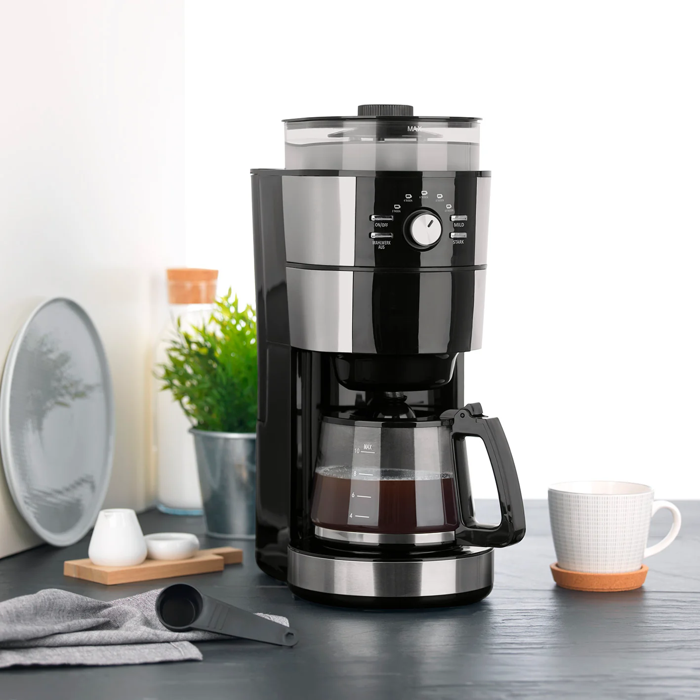 2025 FRESH-AROMA-INTENSE filterkoffiemachine met maalwerk - glas