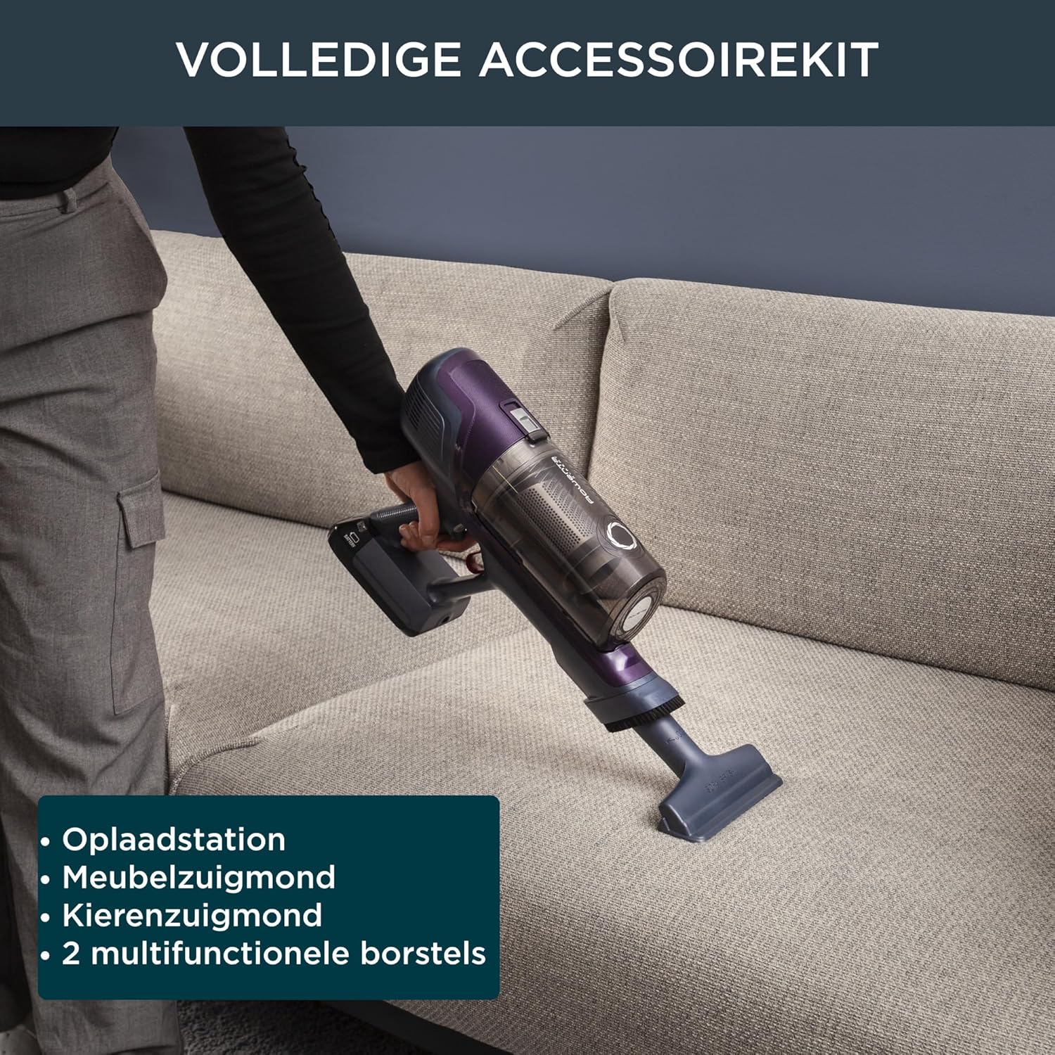 Rowenta X-pert 6.60 Essential RH6838, Cordless Stick Vacuum Cleaner, Automatic Speed Settings, Up to 45 Minutes Autonomy, Removable Battery, Lightweight Design, Dust Thief