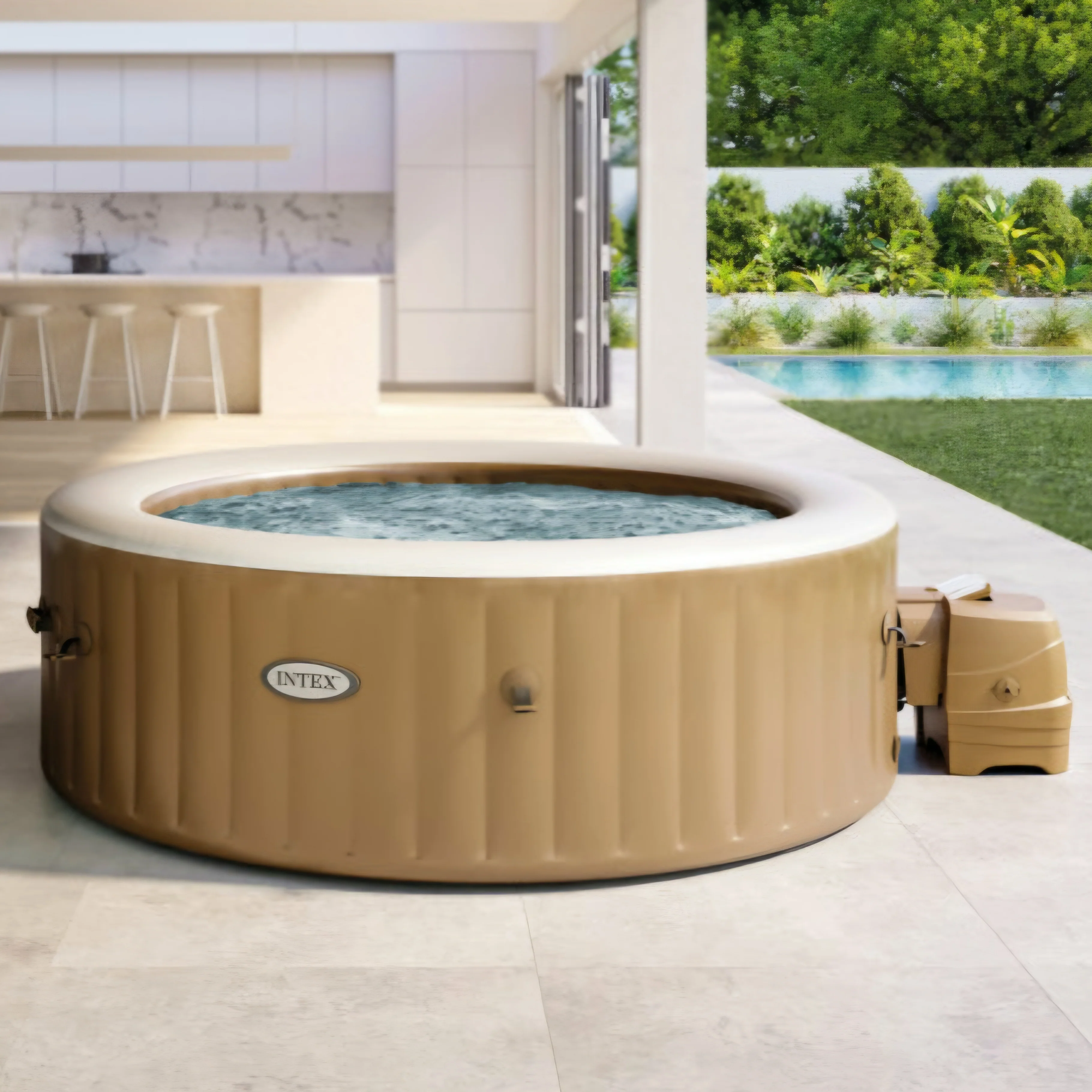 Intex PureSpa Bubble Massage Opblaasbare Spa Set met 120 Jets