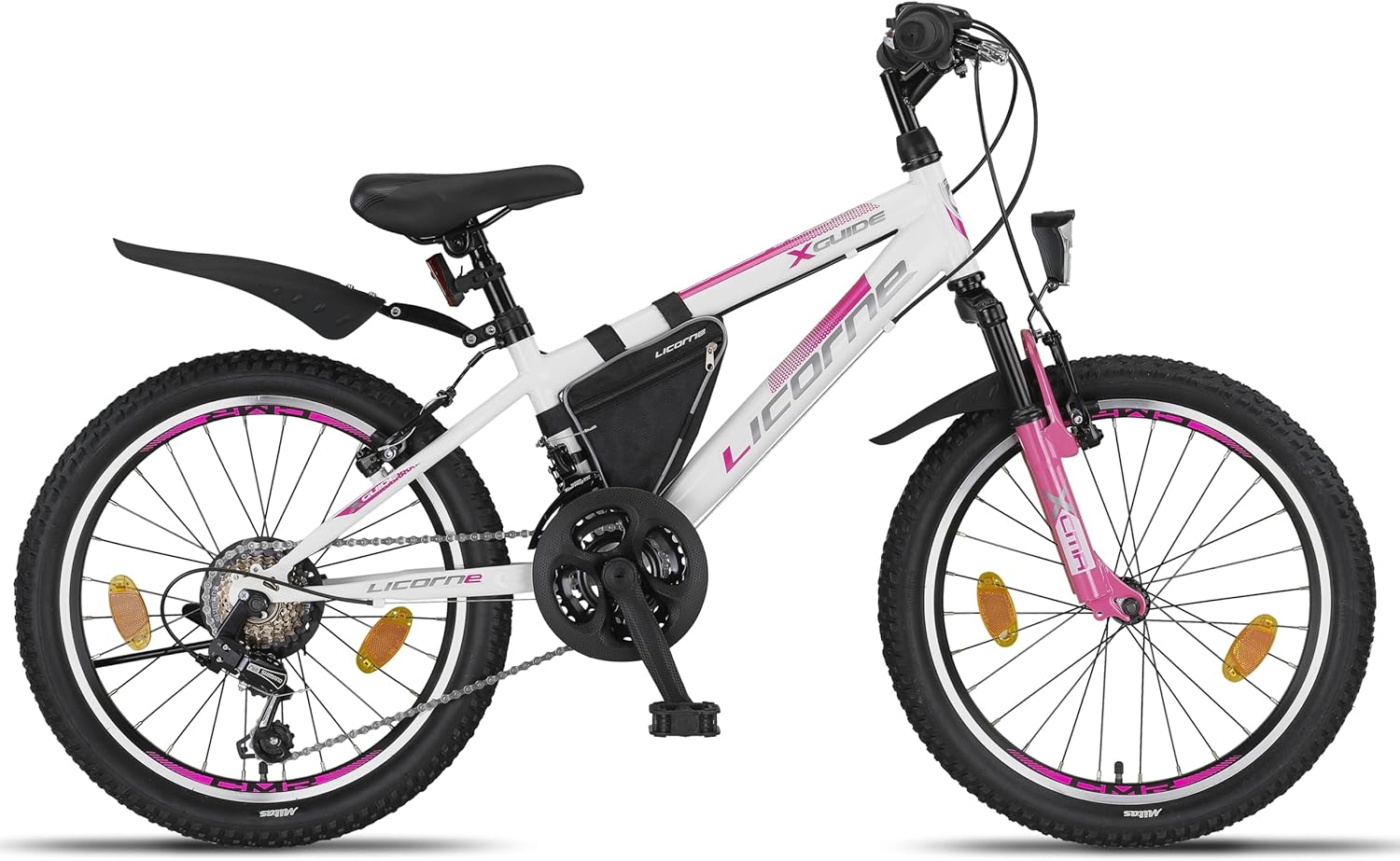 Licorne Bike Mountain Bike Guide for Girls, Boys, Women and Men, Shimano 21-Speed Gear