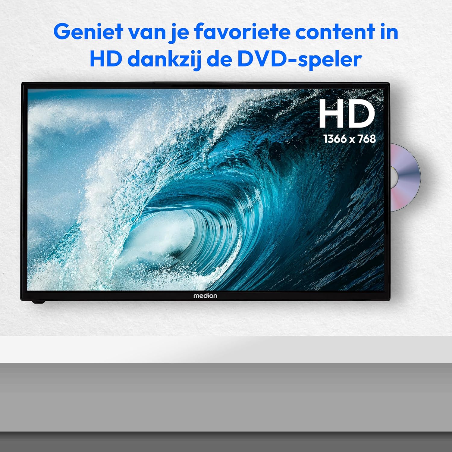 MEDION 80 cm (32 inch) HD TV (built-in DVD player, Triple Tuner DVB-T2 DVB-C DVB-S2, 2 x HDMI, USB, headphone jack, AV in, Media player, CI+), MD 832001