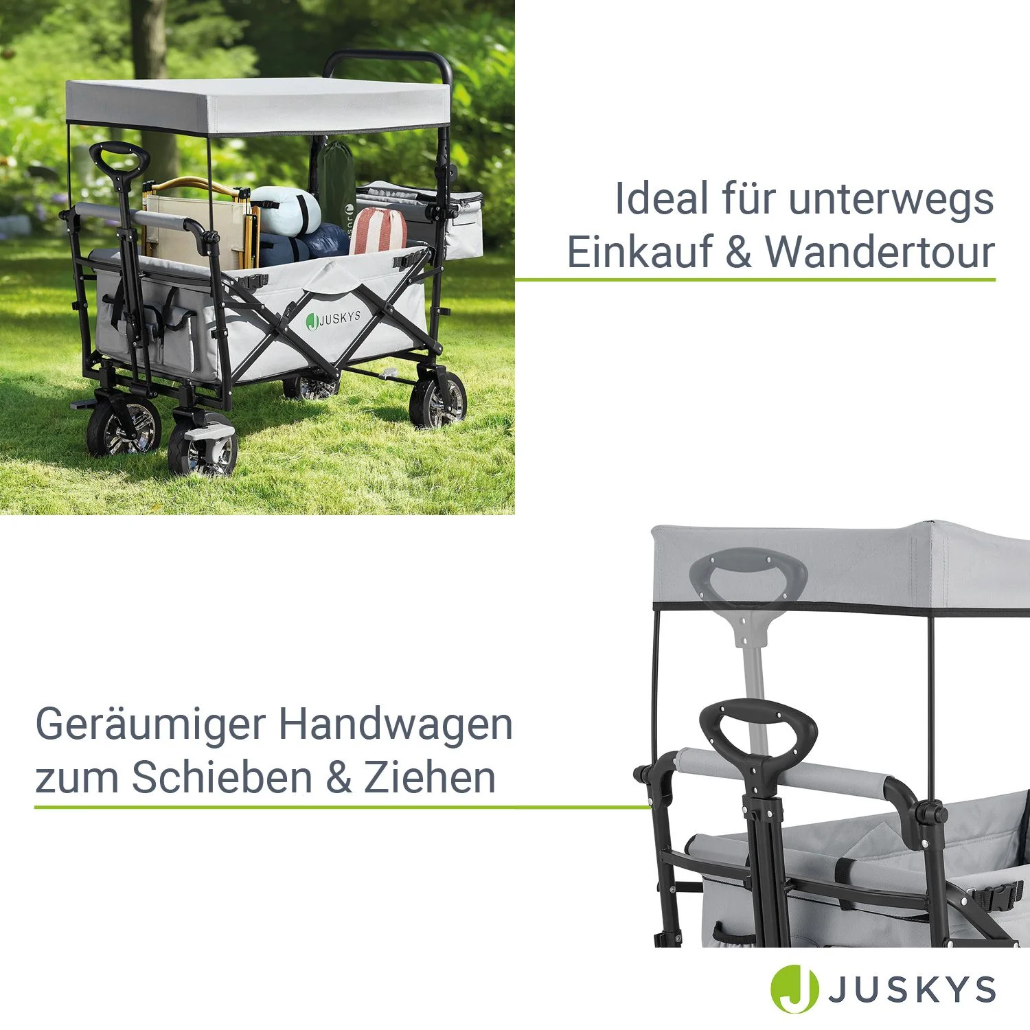 2025 Opvouwbare bolderwagen met dak en tas