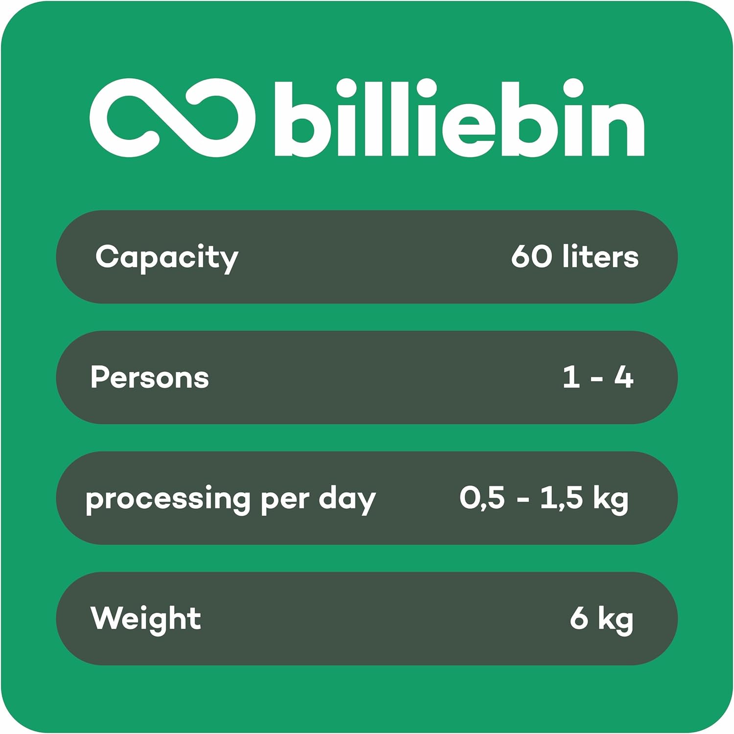 Billiebin Starter Set | Worm Hotel 64L - 4 Floors incl. Compost Worms Starting Substrate + Coconut Block + Accessories | Worm Farm - Worm Bowl (Green)