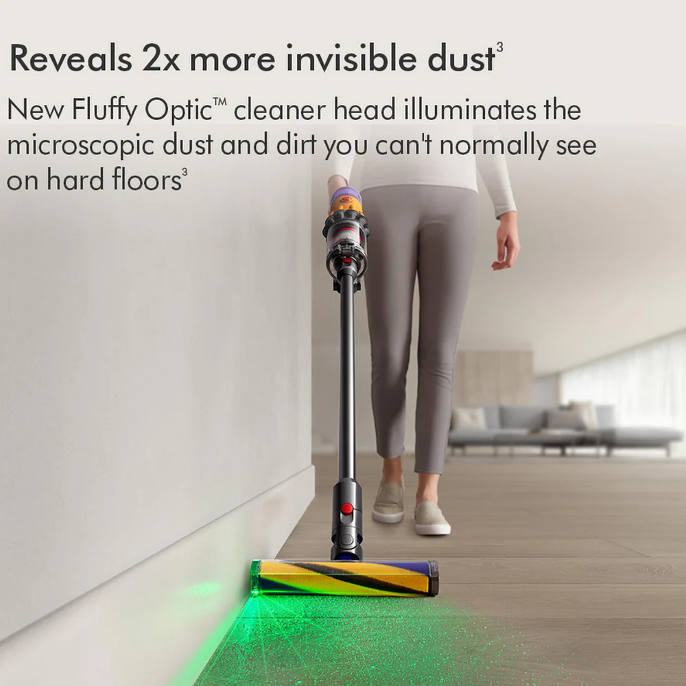 2025 Dyson V12 Detect Slim Absolute Draadloze Steelstofzuiger met Accessoires voor Grondige Reiniging, Geel/Nikkel