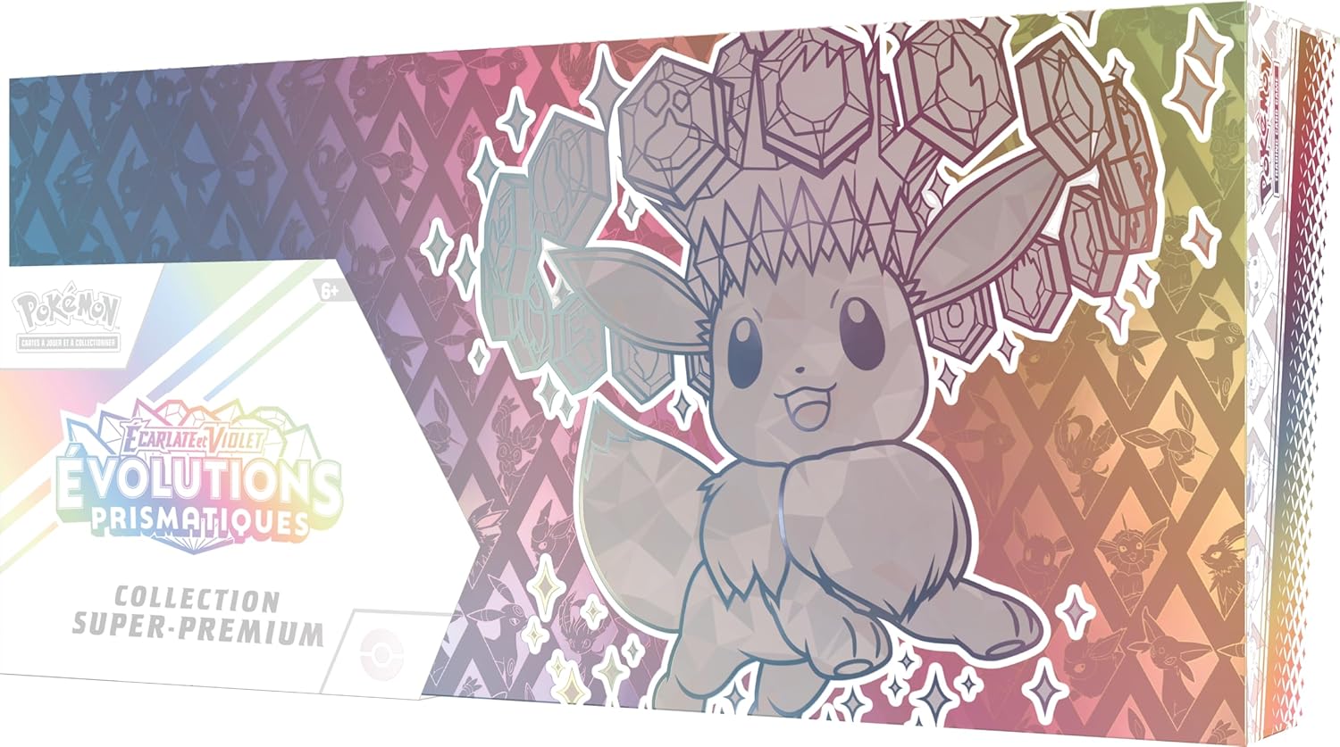 Pok��mon JCC: Super-Premium Collection Scarlet and Violet �C Prismatic Evolutions of the Pok��mon TCG (1 glossy promo card fully illustrated, a cover for the soft deck by Eevee and 15