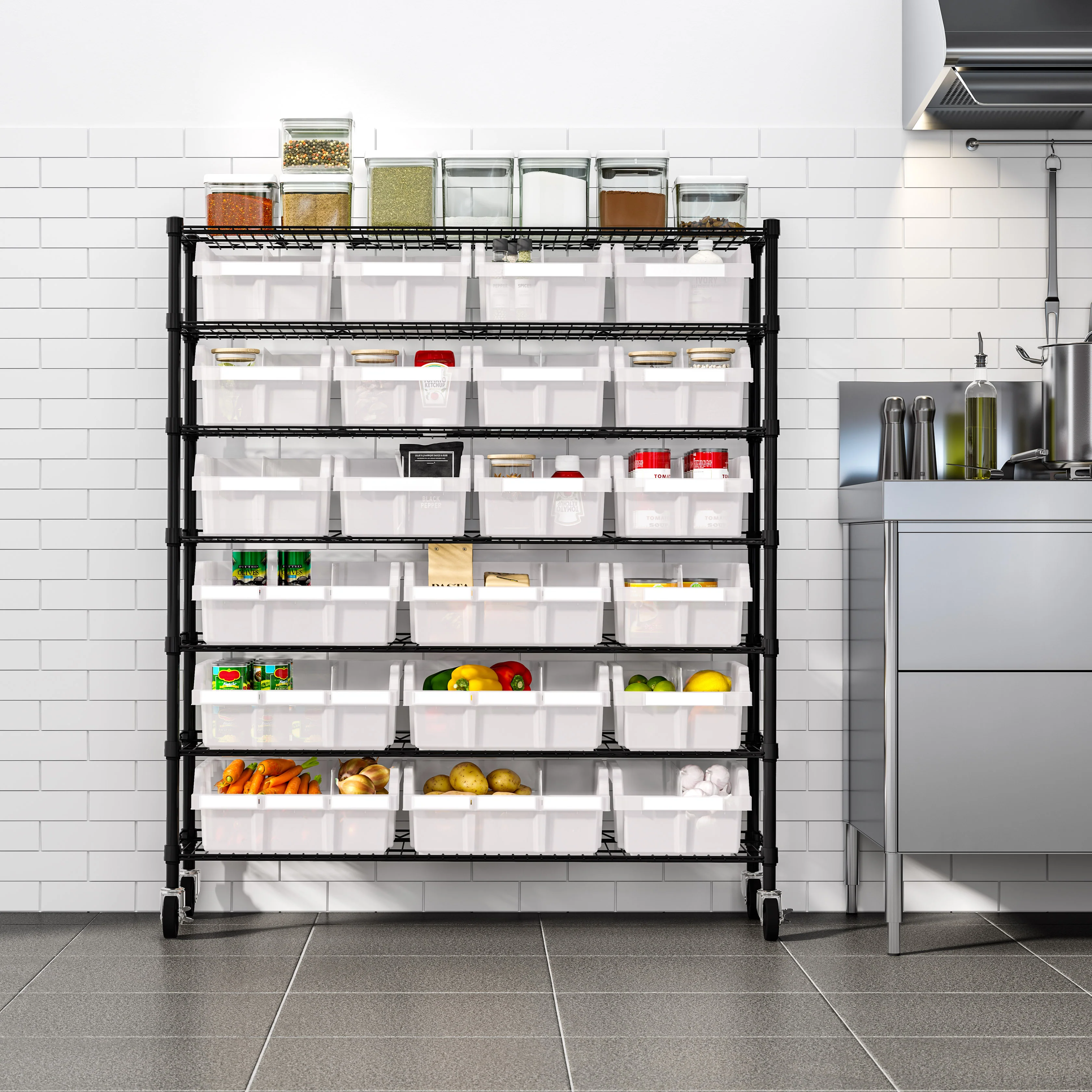 2025 NSF Extra Brede Rek met 7 Niveaus en 21 Bakjes