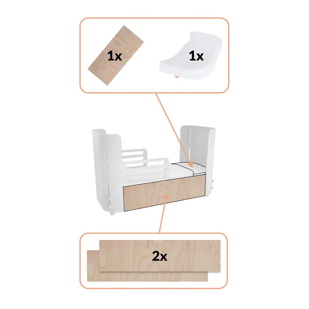 2025 Junior uitbreidingsset en matrasverlenging voor het 4-in-1 babybed