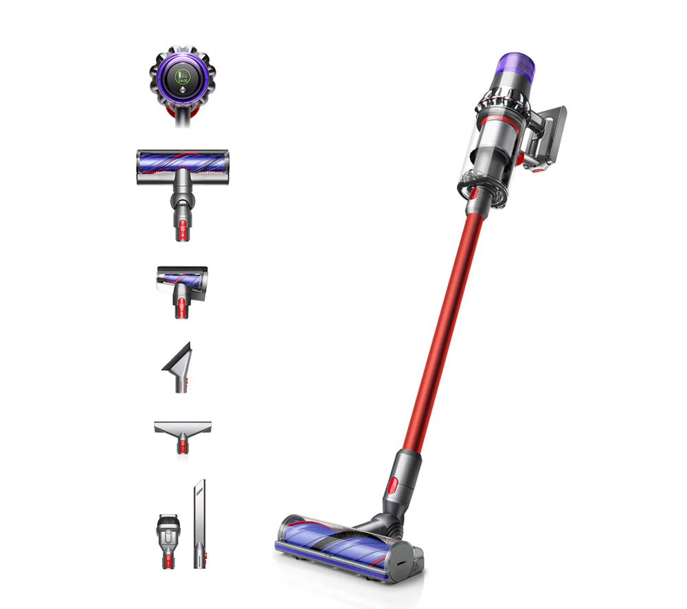 2025 Dyson V11 Extra Draadloze Steelstofzuiger �C Tot 60 Minuten Gebruikstijd, Nikkel en Rood