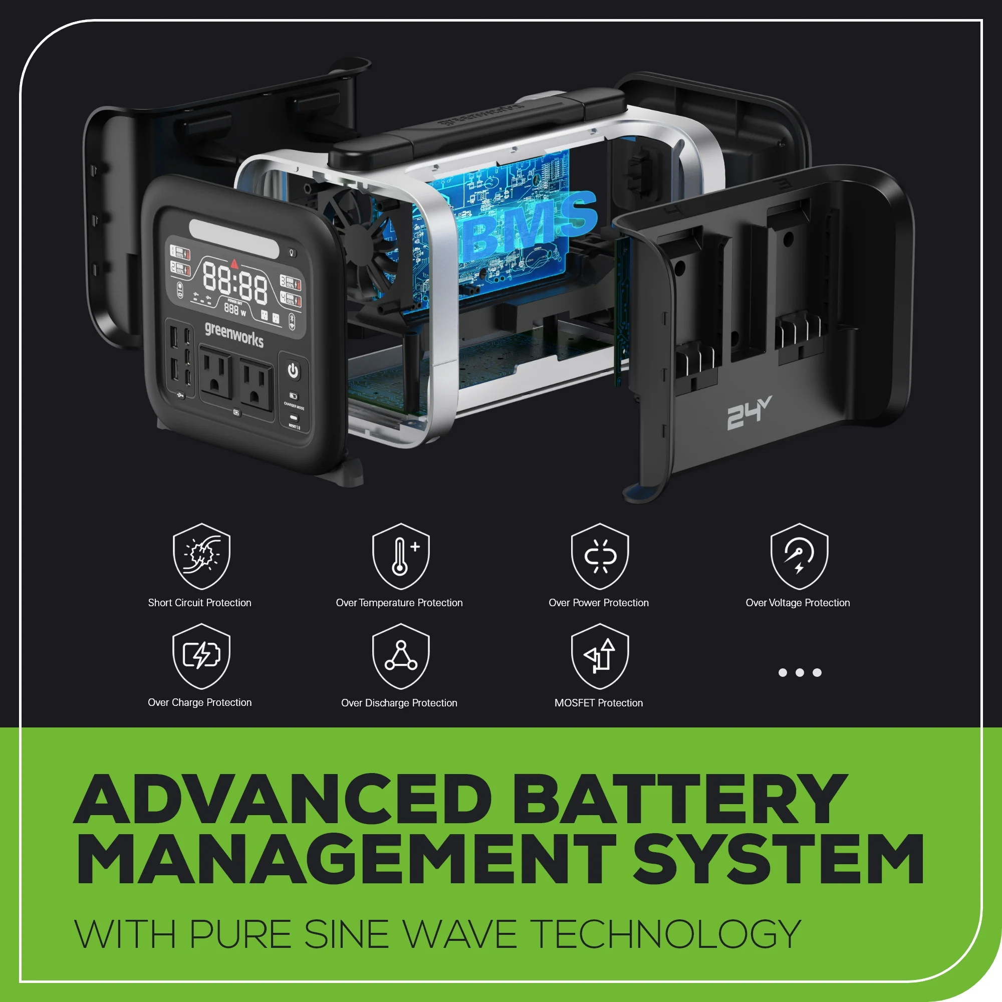 2025 Greenworks 24V 500W Draagbare Energie Station (Alleen Gereedschap)