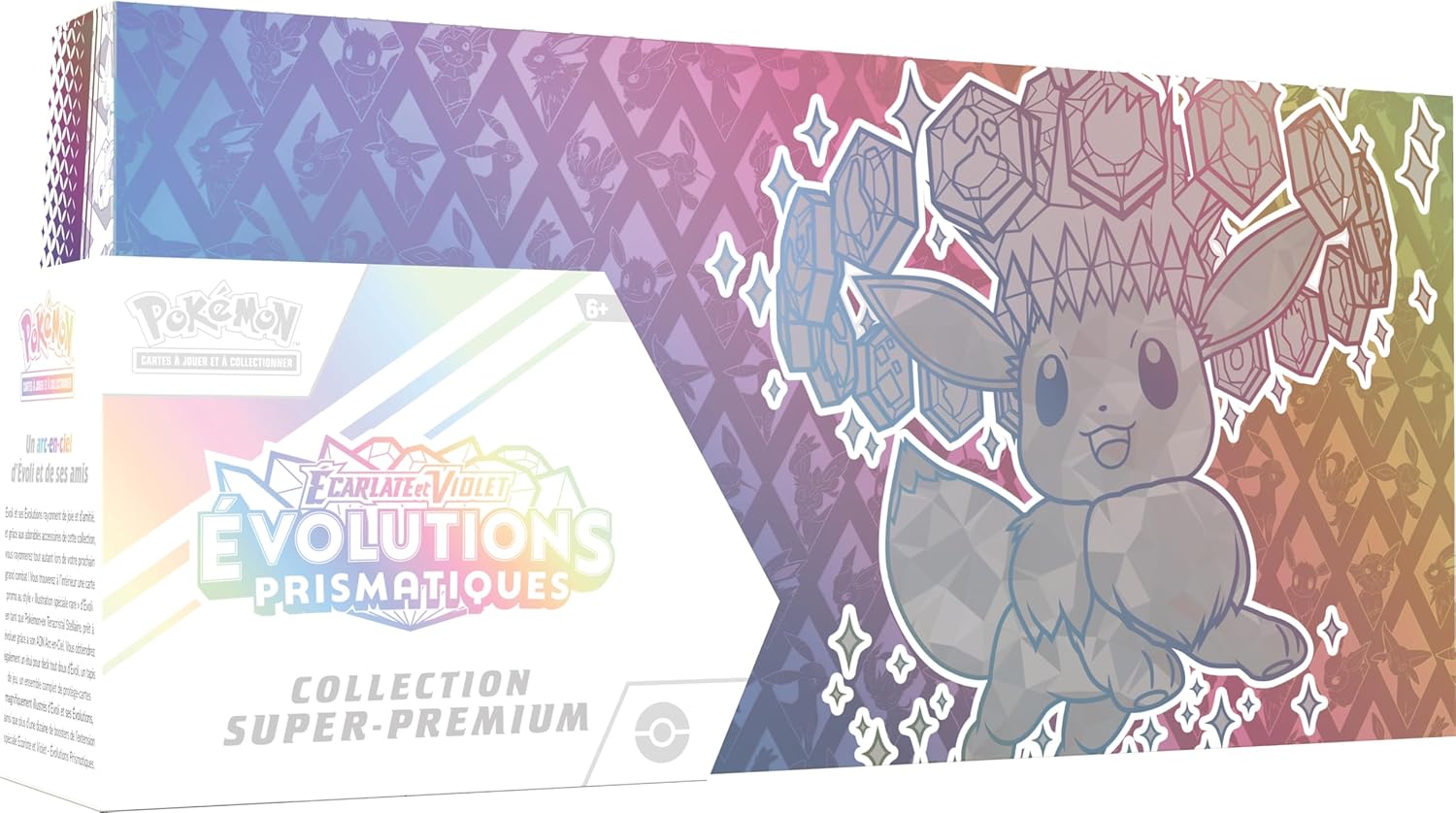Pok��mon JCC: Super-Premium Collection Scarlet and Violet �C Prismatic Evolutions of the Pok��mon TCG (1 glossy promo card fully illustrated, a cover for the soft deck by Eevee and 15