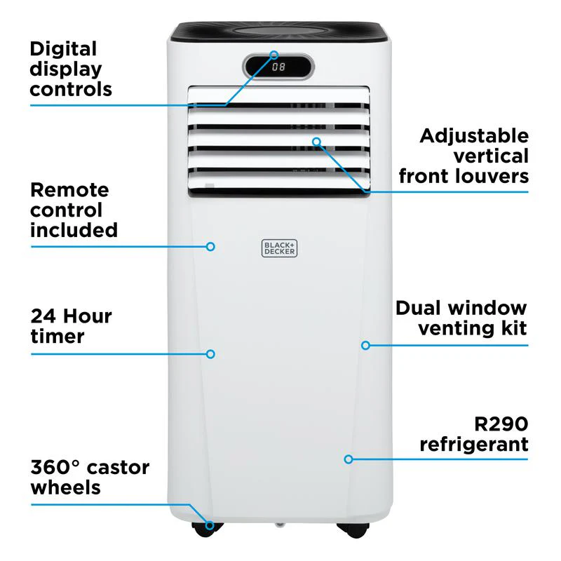 2025 Black+Decker BXAC40024GB Slimme Draagbare Airconditioner 7000 BTU