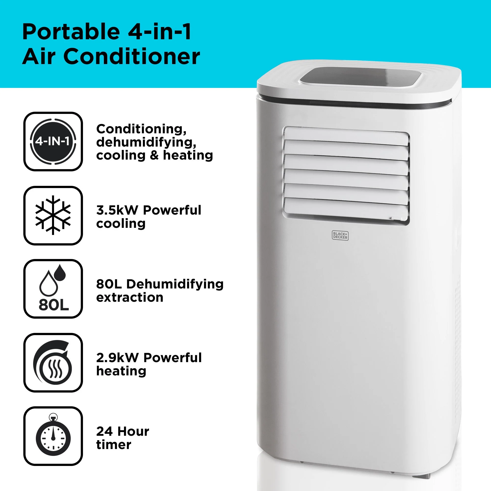 Draagbare Airconditioner Black+Decker BXAC40011GB 12.000 BTU