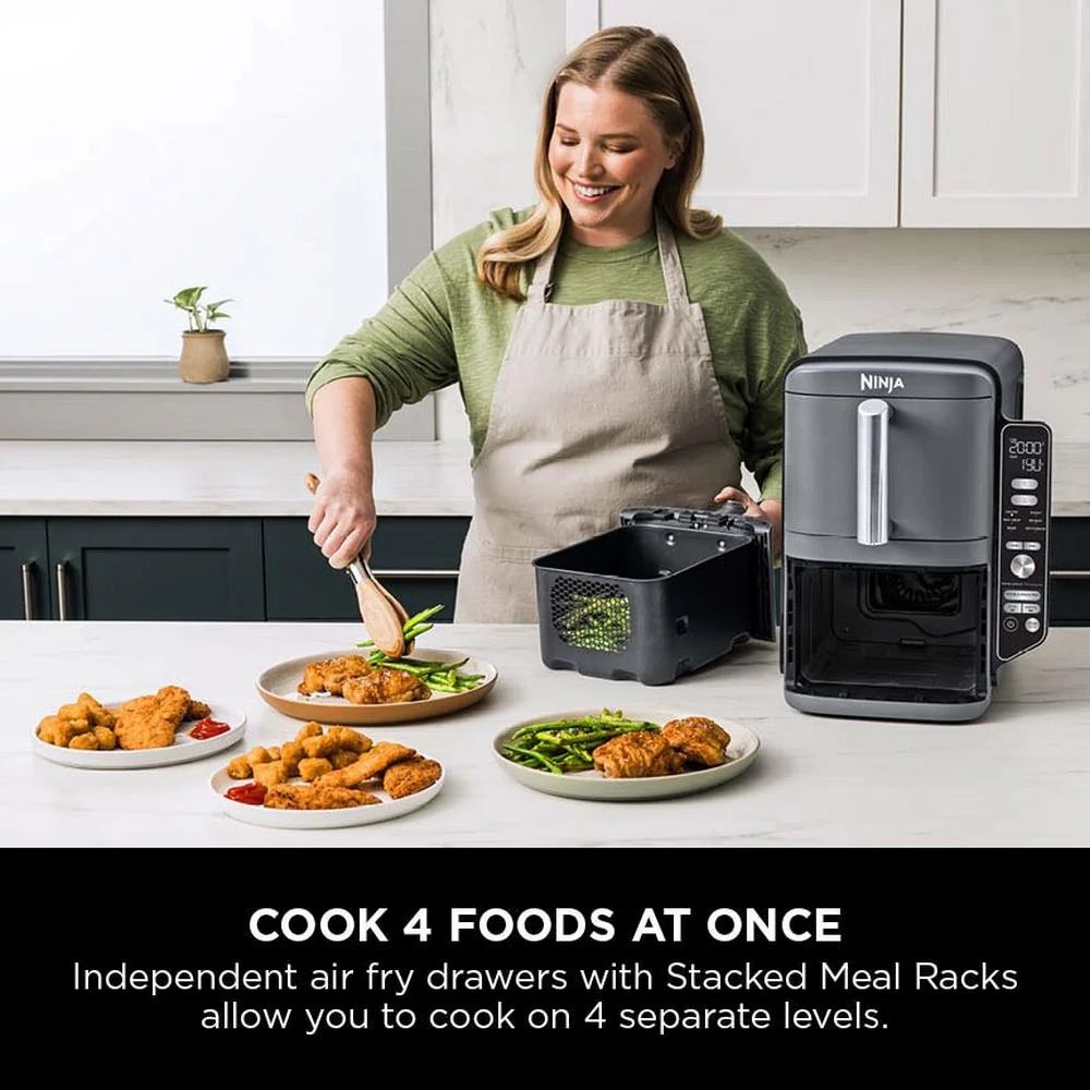 2025 Ninja Double Stack XL 2 Lade Airfryer 9,5L Grijs SL400UK