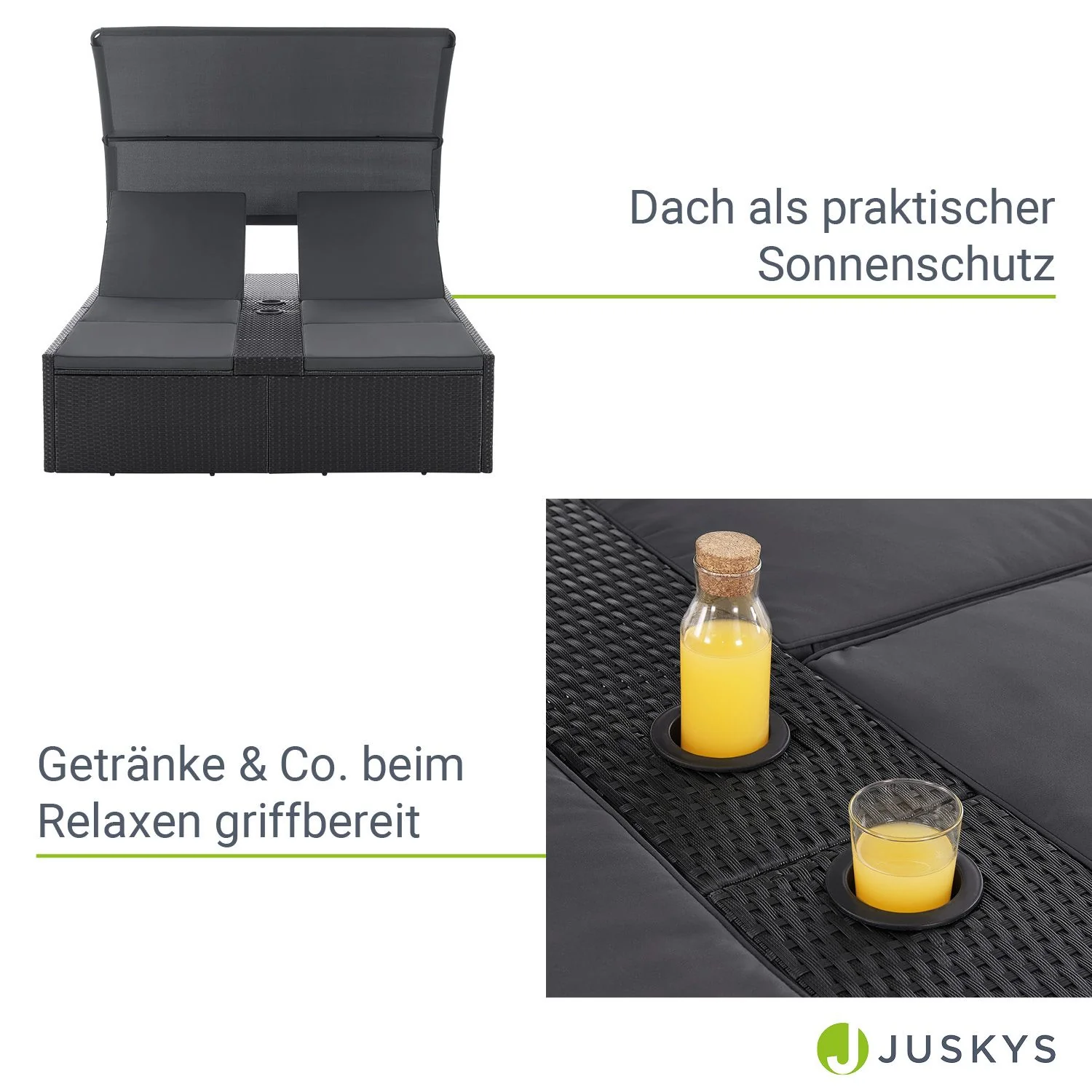 2025 Polyrattan Dubbele Ligstoel Syros