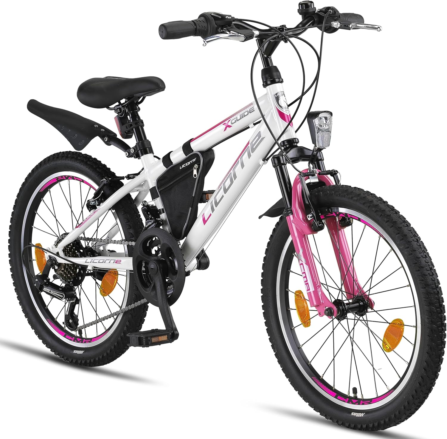 Licorne Bike Mountain Bike Guide for Girls, Boys, Women and Men, Shimano 21-Speed Gear