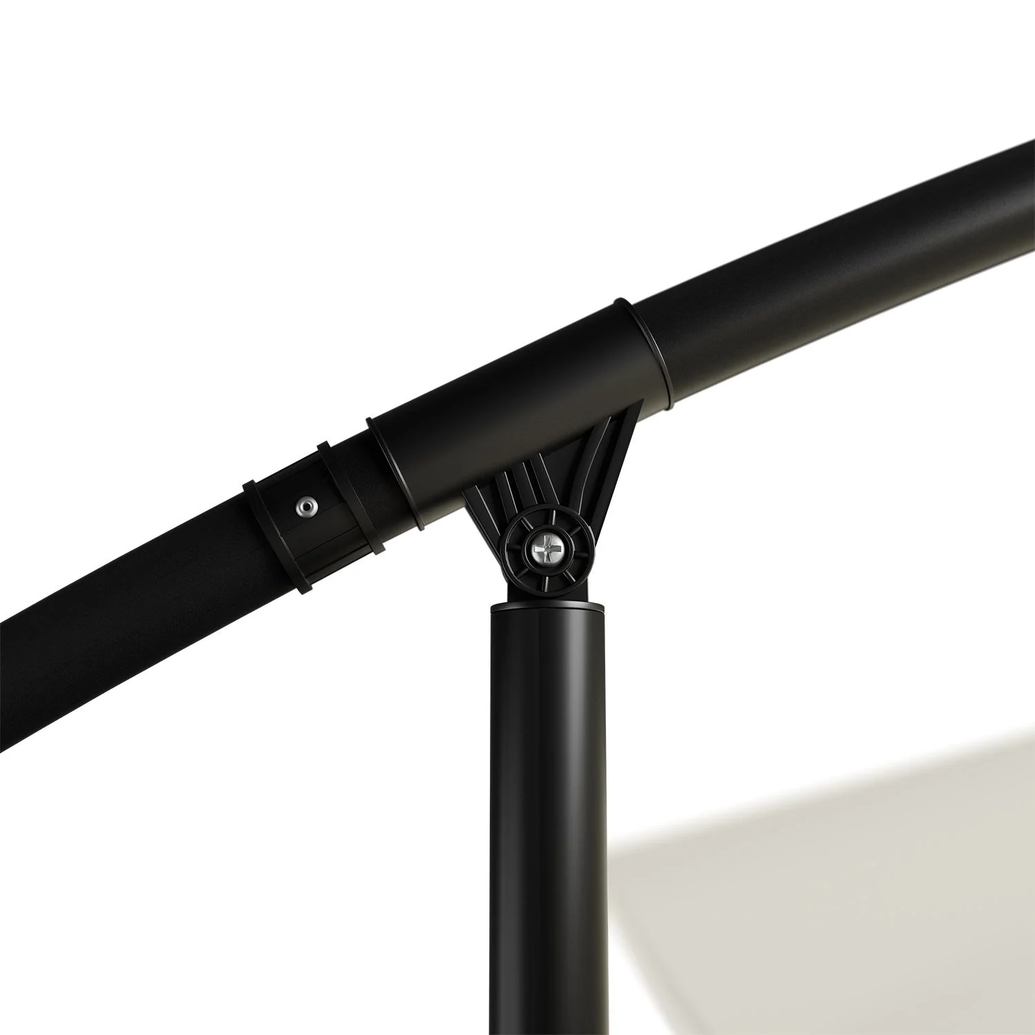 2025 Hangparasol Brazil 3,5 m grijs-cr��me met standaard en handkurbel �C zonbescherming met LED-verlichting