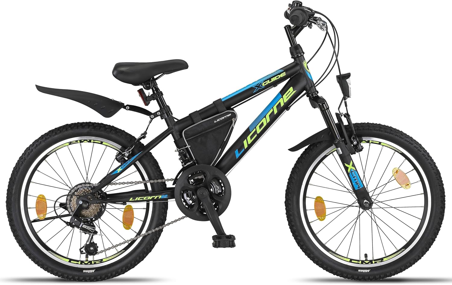 Licorne Bike Mountain Bike Guide for Girls, Boys, Women and Men, Shimano 21-Speed Gear