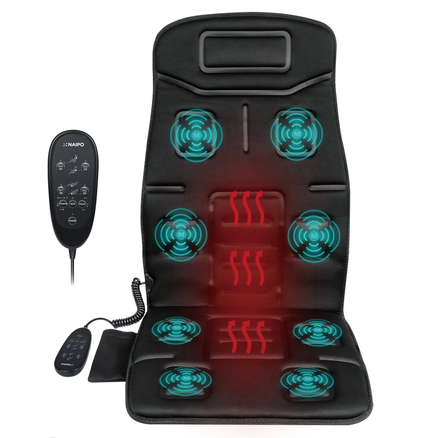 Naipo MGC-168 Draagbaar Zitkussen met Trilling en Warmte