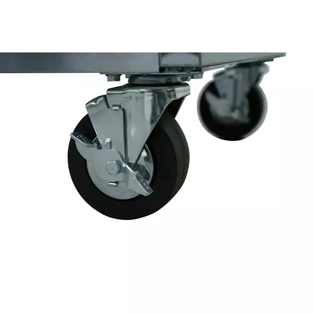 72 inch 18-laden 24 inch D mobiele werkbank met massief houten blad roestvrij staal