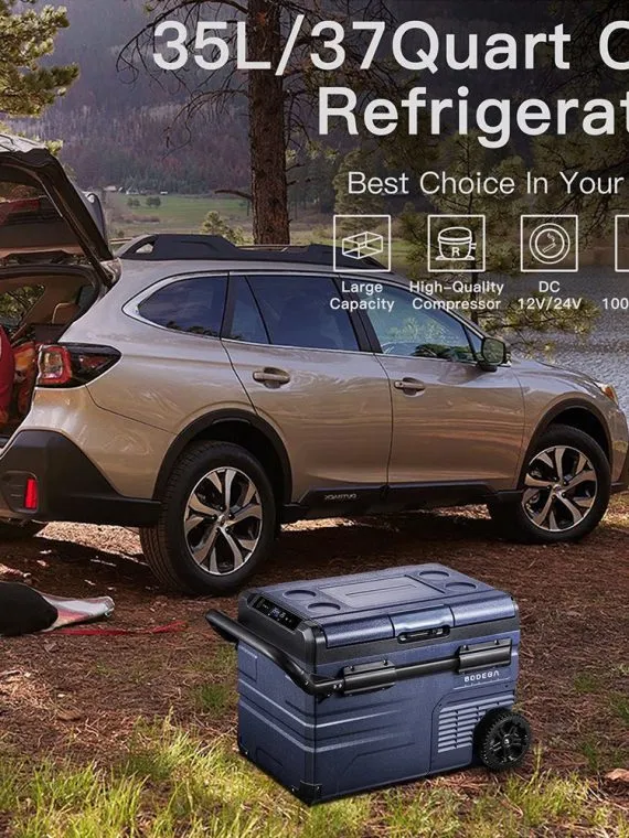 12 Volt 37 Qt. Draagbare Autokoelkast, Autovriezer voor Buiten, Kamperen, Reizen, Camper, APP-bediening