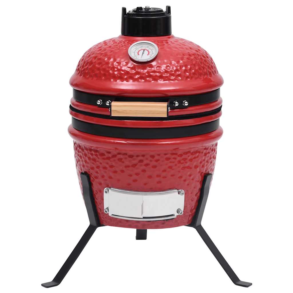 2025 Kamado Barbecue Grill en Smoker Keramiek 56 cm Temperatuurmeter Rood BBQ