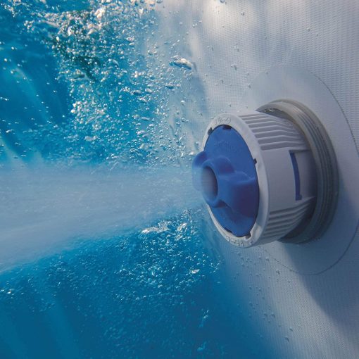 Bestway Power Steel 18' x 9' x 48' bovengrondse zwembadset met metalen frame, zwembadzandfilterpomp, skimmer en stofzuiger