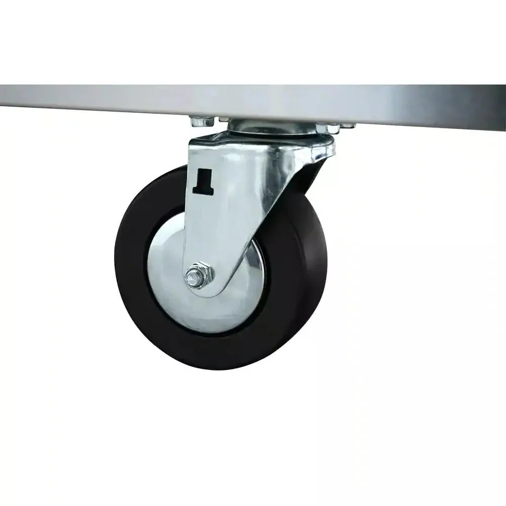 72 inch 18-laden 24 inch D mobiele werkbank met massief houten blad roestvrij staal