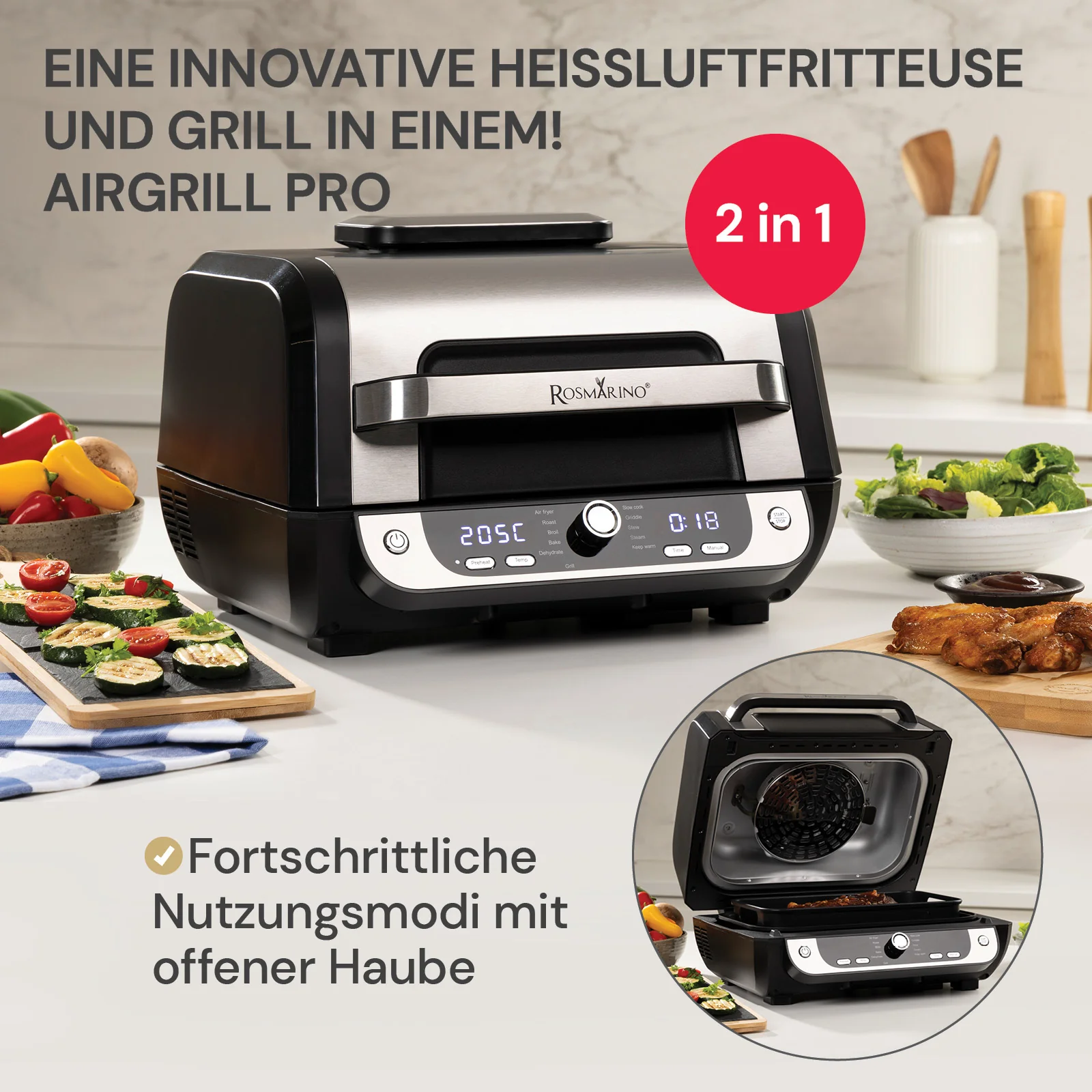 2025 Rosmarino AirGrill Pro heteluchtfriteuse �C 6 L