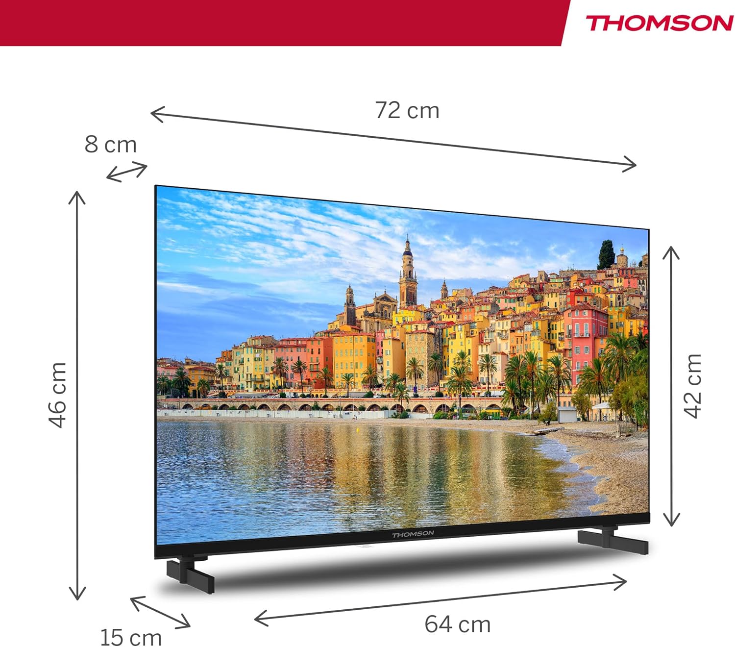 THOMSON 32 Inch (81cm) Full HD Google Smart TV, Wi-Fi, Dolby Audio, HDR10, Bluetooth 5.1, Triple Tuner (Cable/Satellite/Antenna), HDMI, CI+, A+ Panel - 32FG2S14