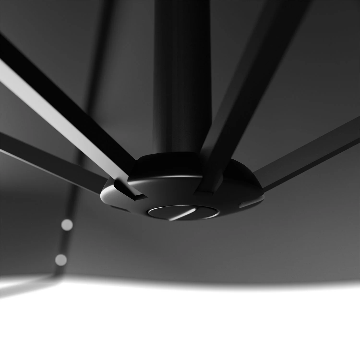 2025 Hangparasol Brazil 3,5 m grijs-cr��me met standaard en handkurbel �C zonbescherming met LED-verlichting