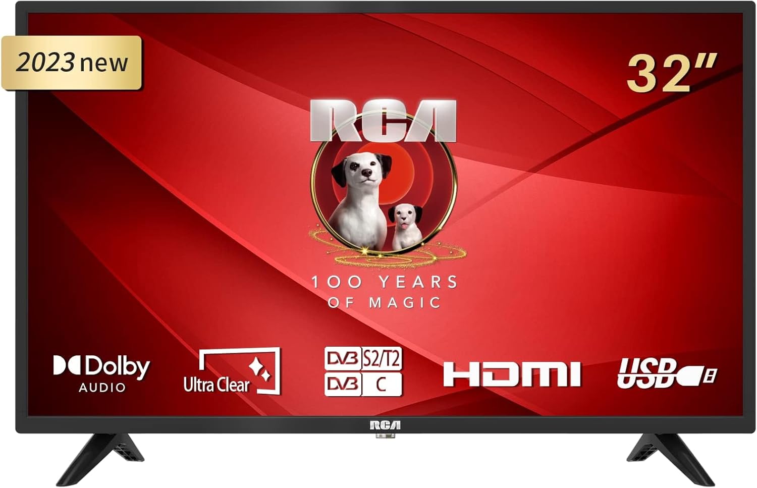 RCA RS32H2 Android Smart TV 32 inch (80 cm) Televisie met Google Assistant, Chromecast, Netflix, Prime Video, Google Play, YouTube, Disney+, WiFi, BT-afstandsbediening met microfoon, DVB-S/S2/T/T2/C