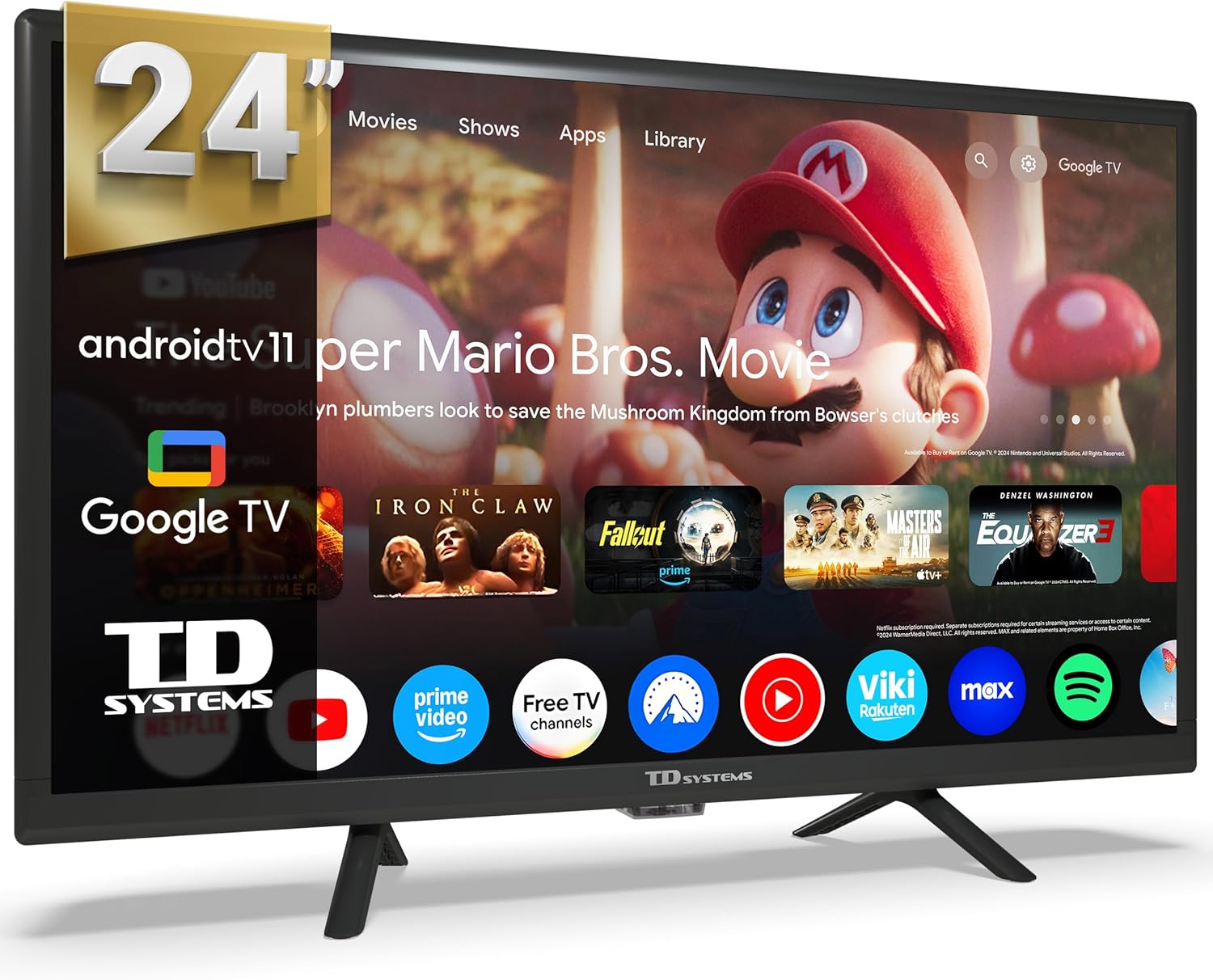 TD Systems - 40 Inch Smart TV, Hey Google, Full HD DVB-T2/C/S2 television, Android 11 Chromecast, Model 2025 - PRIME40C19GLE