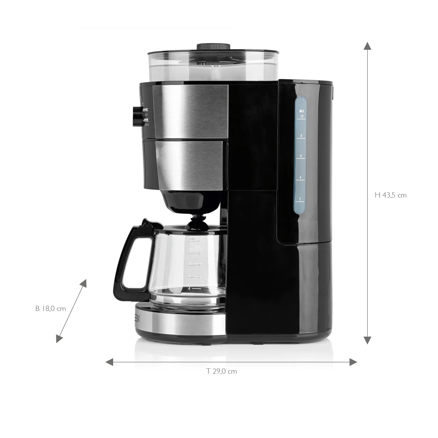 2025 FRESH-AROMA-INTENSE filterkoffiemachine met maalwerk - glas