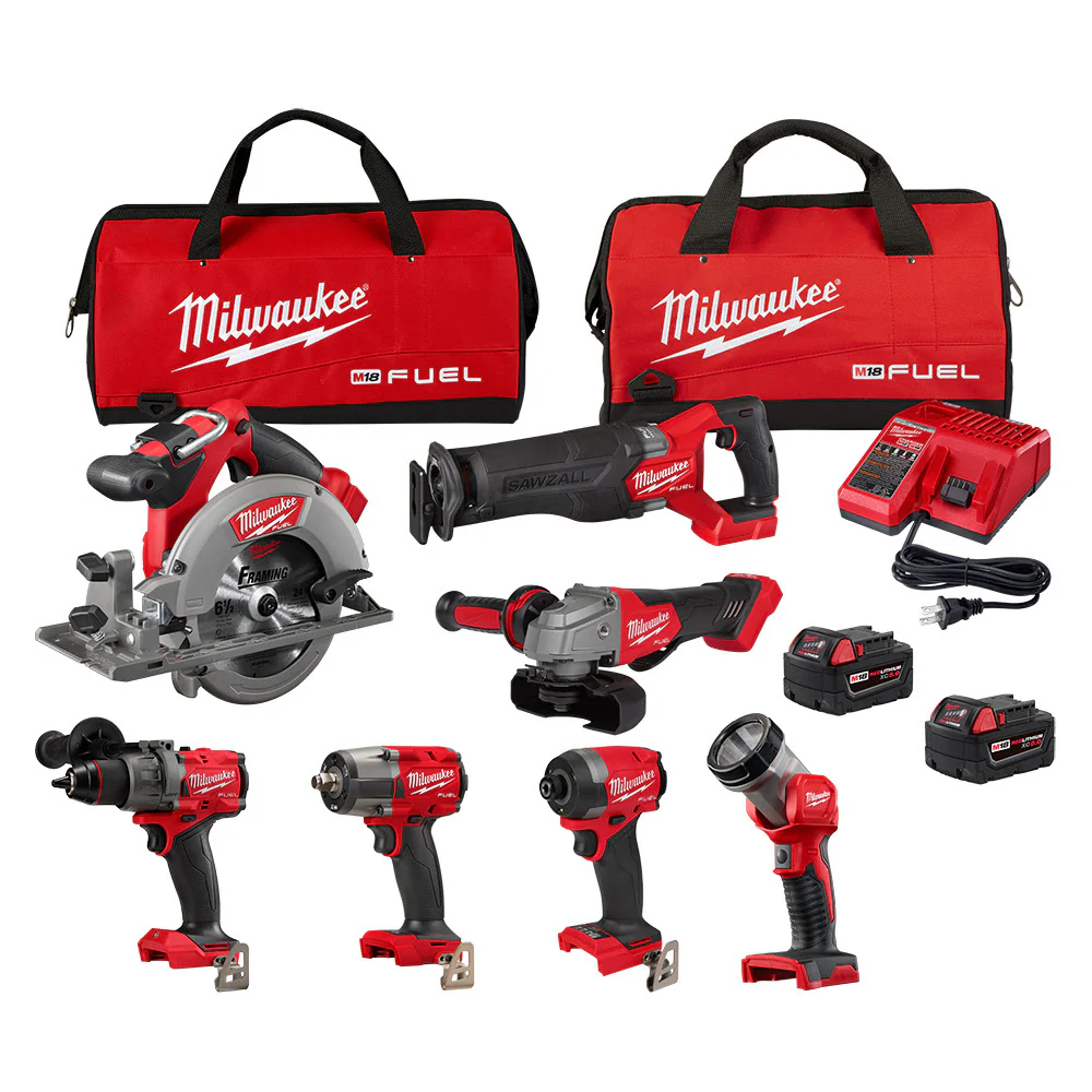 2025 Milwaukee 3697-27 M18 Fuel Combinatieset van 7 Gereedschappen