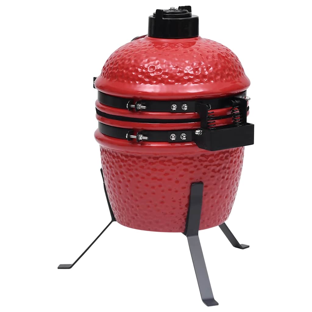2025 Kamado Barbecue Grill en Smoker Keramiek 56 cm Temperatuurmeter Rood BBQ
