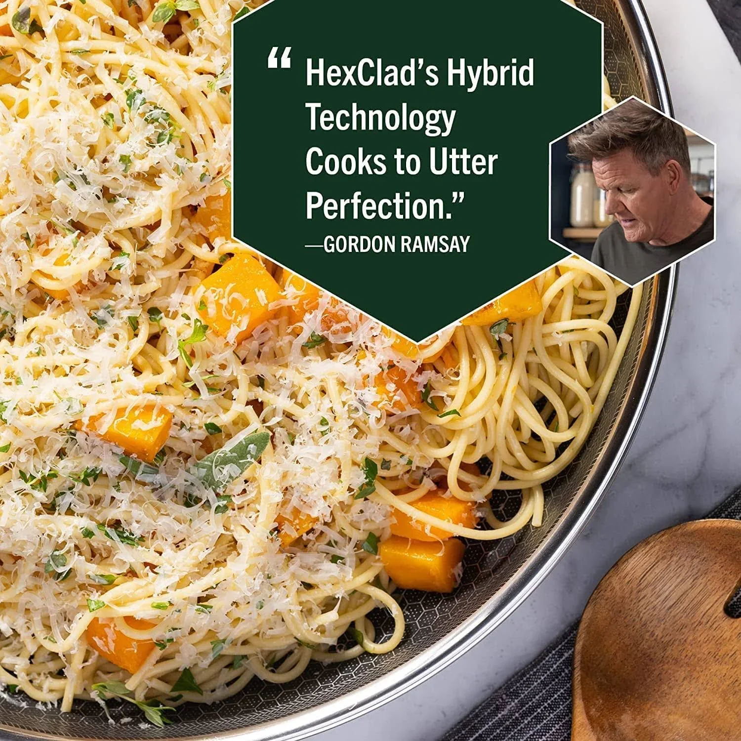 HexClad 6-delige hybride roestvrijstalen kookpannenset 8 inch, 10 inch, 12 inch met glazen deksels, maat: één maat, zwart