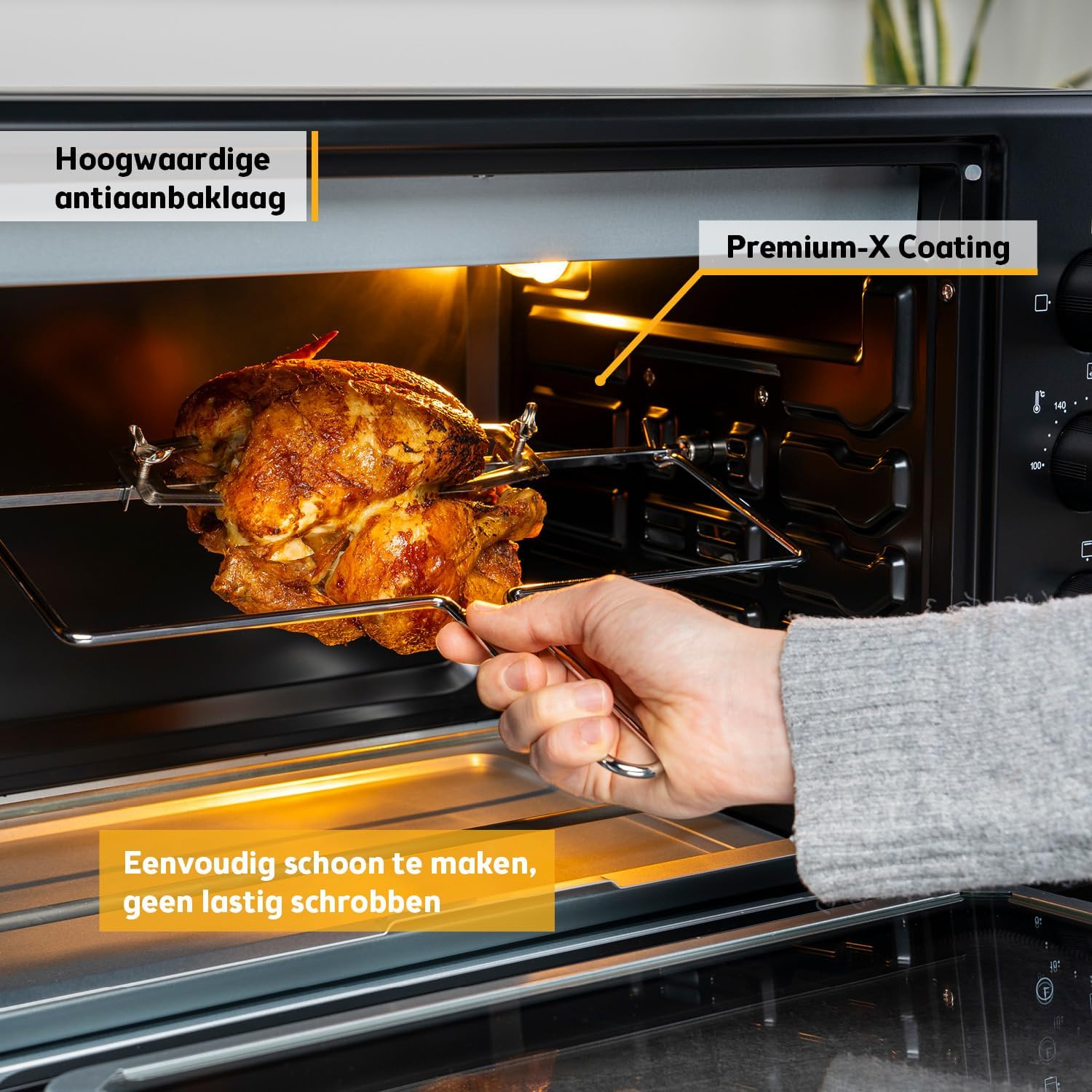 TZS First Austria Mini oven I Convection I 45L I Premium-X Coating (non-stick coating) I Defrost & keep warm I Recipe booklet I Oven Pizza oven Grill