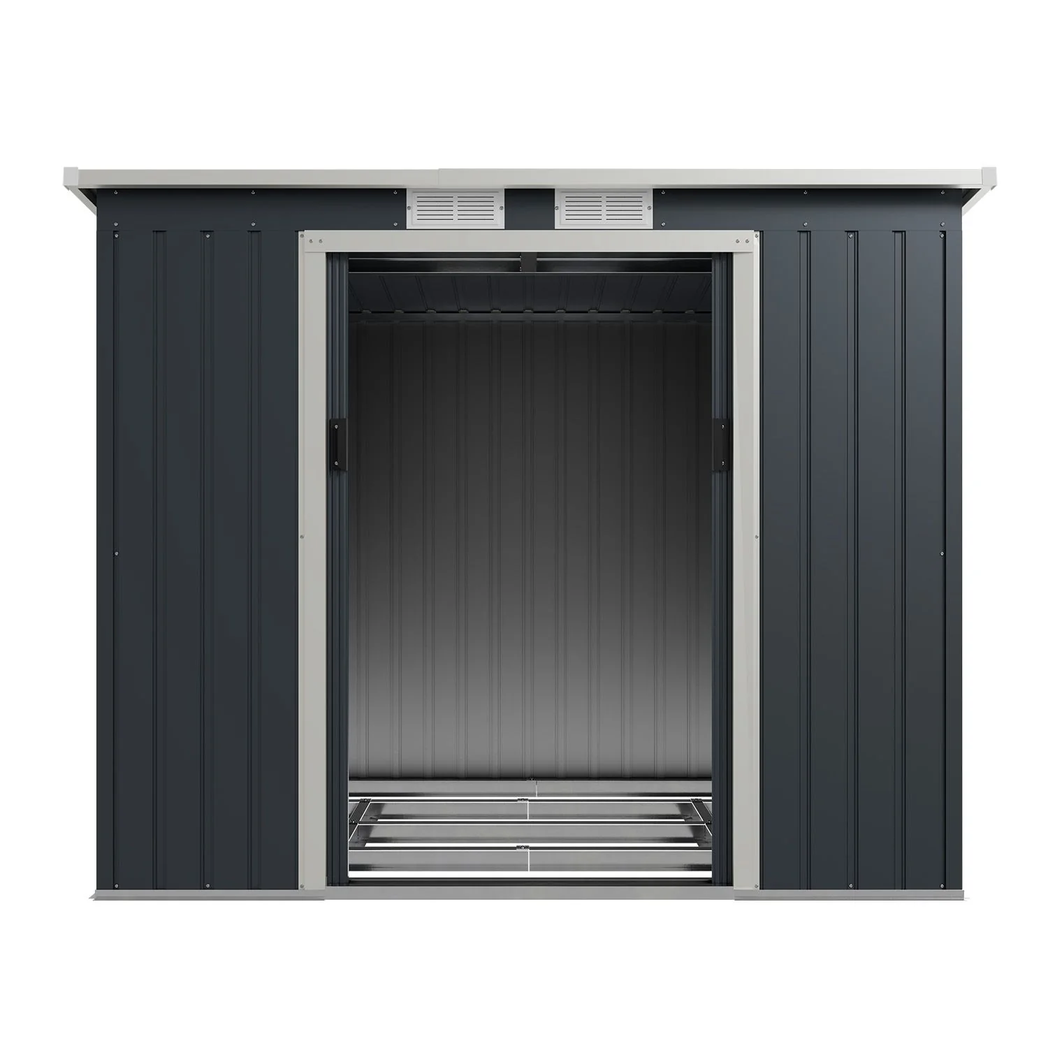 2025 Metalen tuinschuur M in donkergroen voor de tuin