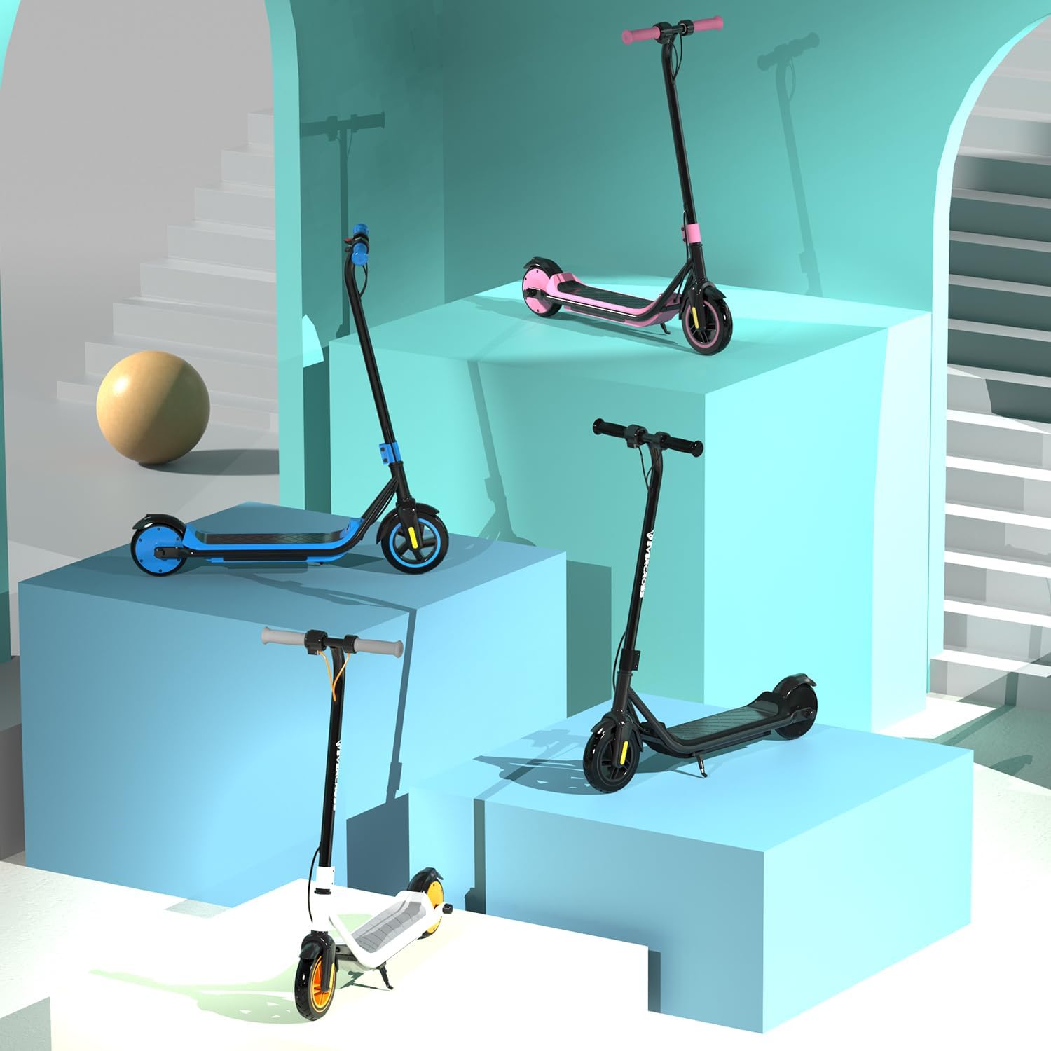 EVERCROSS E6 Electric Scooter, 7'' Electric Scooter for Children 6-12 Years, E Step Scooter for Children with Up to 15km Range and Motor 150W, 3 Speed Modes (8, 12, 16km/h)