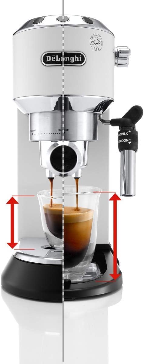 De'Longhi Dedica Style, Traditional Pump Printing Espresso Machine, Coffee and Cappuccino Maker, EC685M, Silver